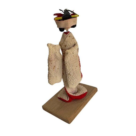 Miniature Japanese Hanayome Bride Doll by Yukiko Sato 3.75" Folk Art Signed - Picture 1 of 5